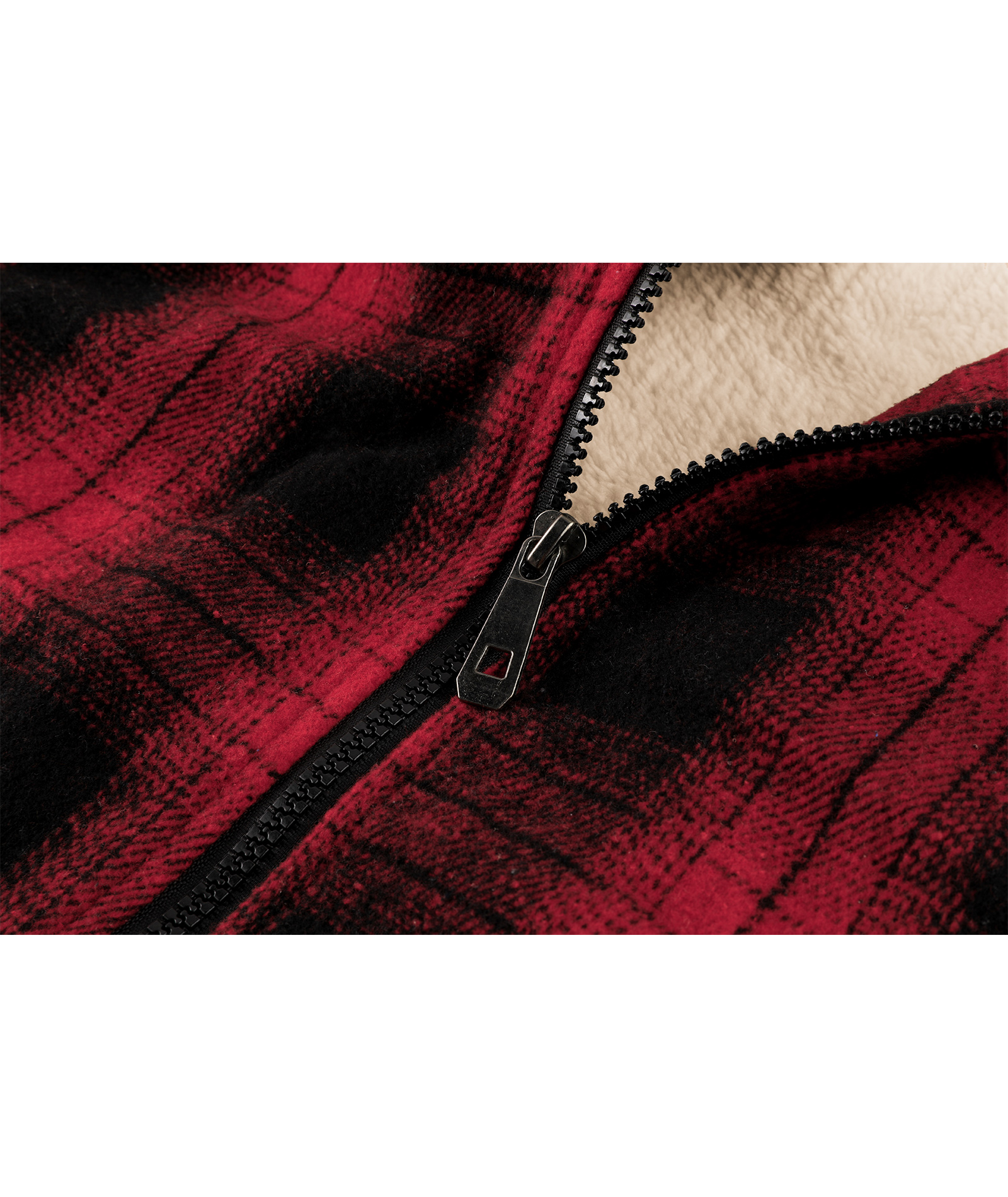 ZITY Men's Long Sleeve Winter Fleece Plaid Hoodie-CUMJA04090