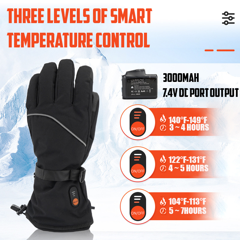 3 temperature settings | heated gloves - Zitysports