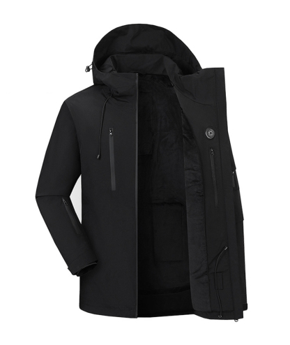 Unisex Fleece Lined Hooded Heated Jacket-M868
