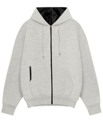 Men's Solid Color Zipper Hooded Sports Fleece Warm Sweatshirt Jacket-DUMFH04803 | Zitysports