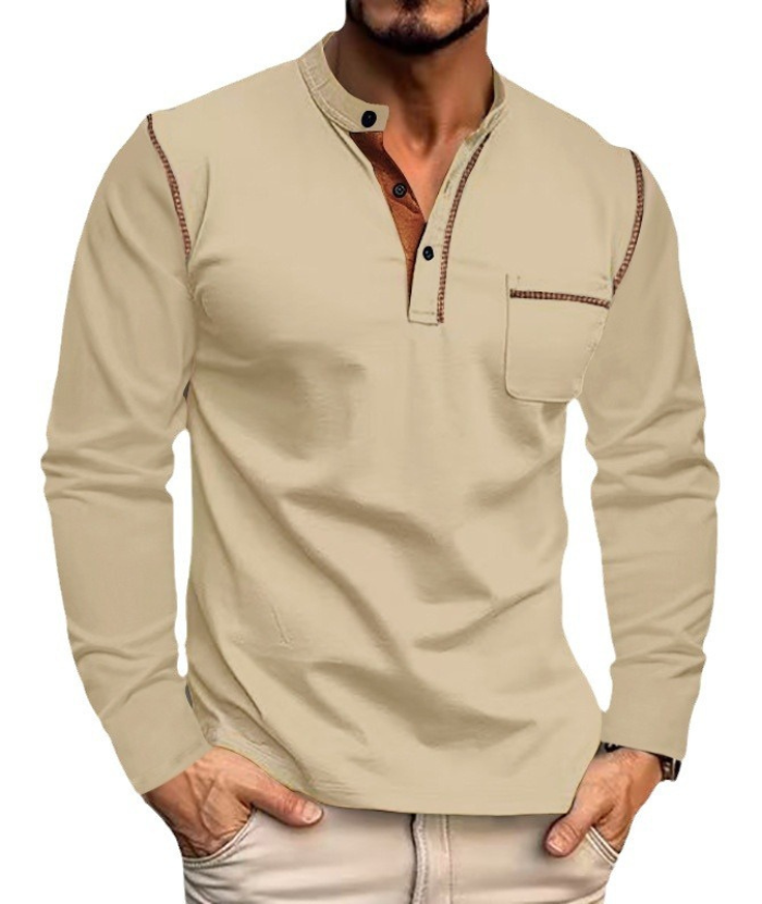 ZITY Men's Quick Dry Long Sleeve Henley Shirt-DUMFH04833 | Zitysports