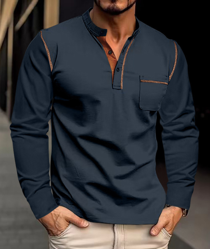 ZITY Men's Quick Dry Long Sleeve Henley Shirt-DUMFH04833 | Zitysports