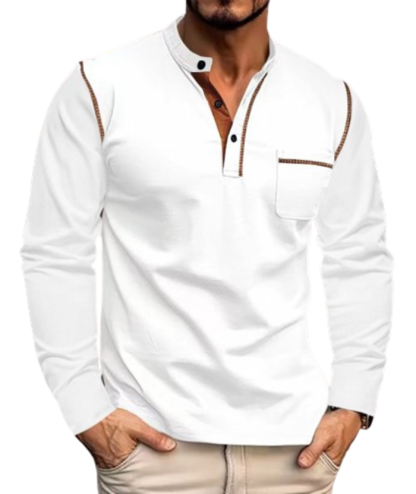 ZITY Men's Quick Dry Long Sleeve Henley Shirt-DUMFH04833 | Zitysports