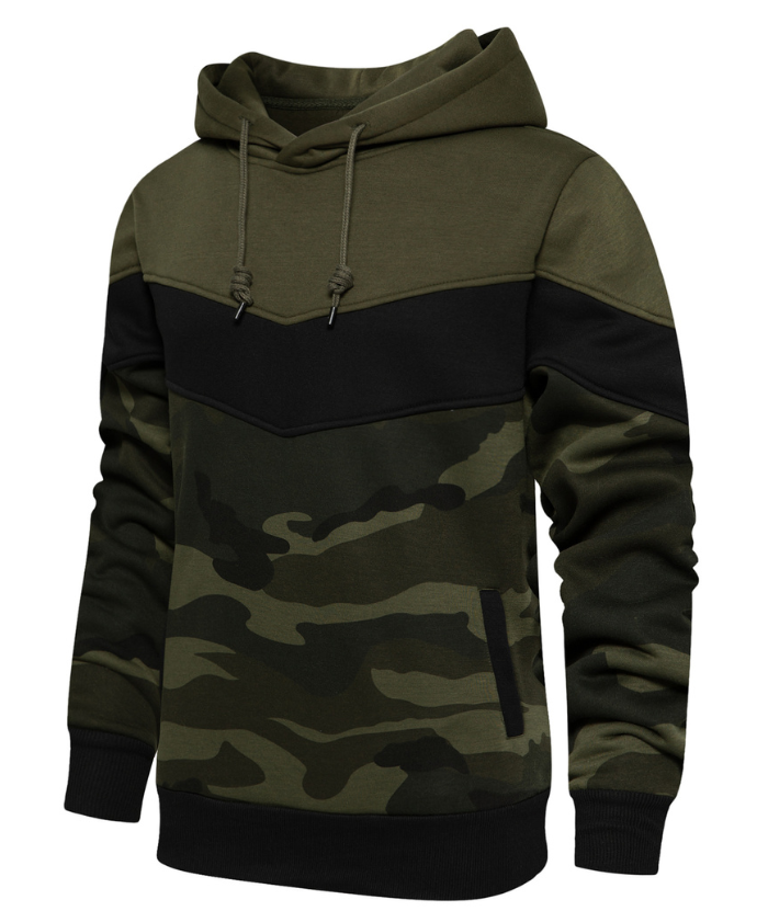 ZITY Men's Color Blocking Contrast Hooded Casual Sports Hoodie-DUMFH04839 | Zitysports