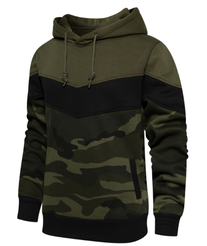 ZITY Men's Color Blocking Contrast Hooded Casual Sports Hoodie-DUMFH04839 | Zitysports