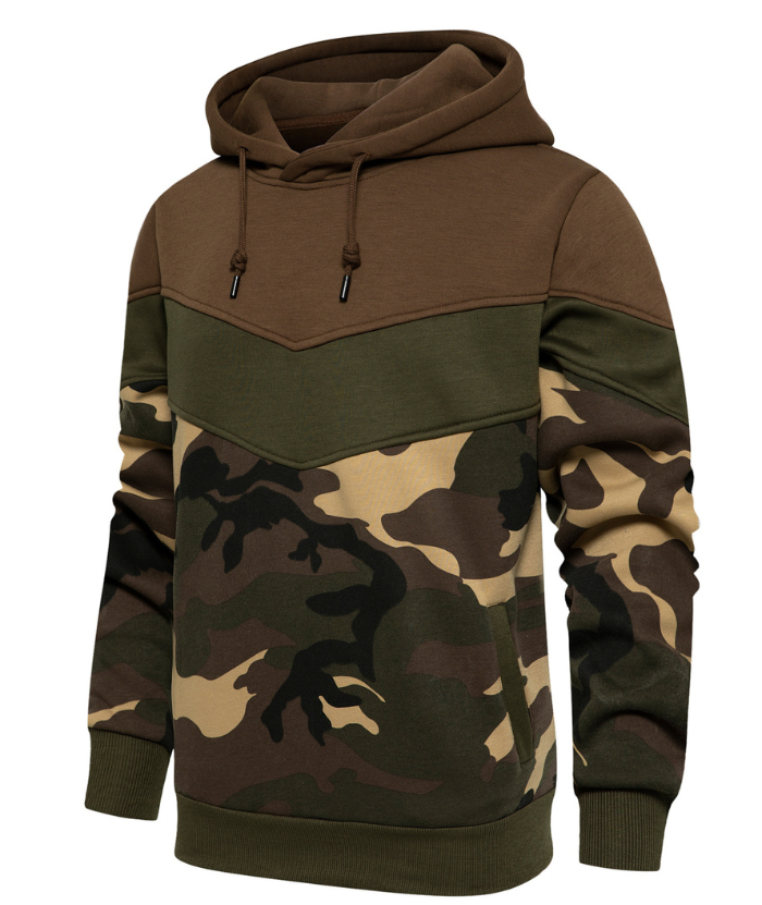 ZITY Men's Color Blocking Contrast Hooded Casual Sports Hoodie-DUMFH04839 | Zitysports