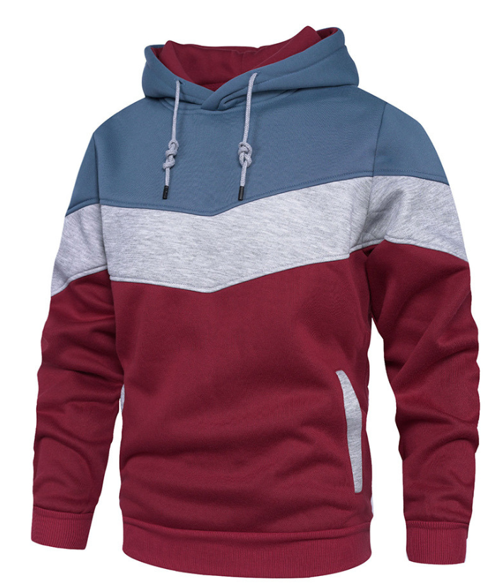 ZITY Men's Color Blocking Contrast Hooded Casual Sports Hoodie-DUMFH04839 | Zitysports