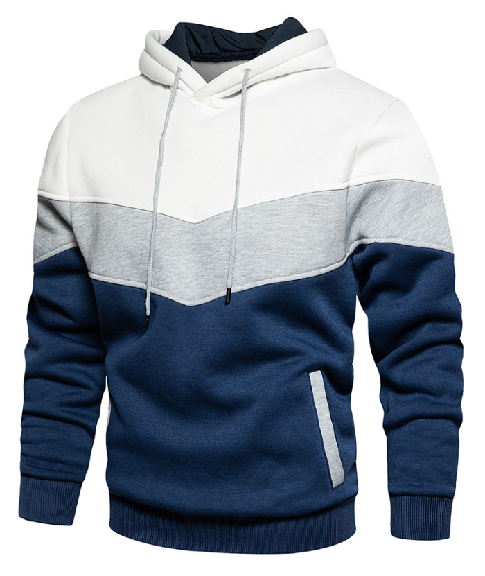 ZITY Men's Color Blocking Contrast Hooded Casual Sports Hoodie-DUMFH04839 | Zitysports