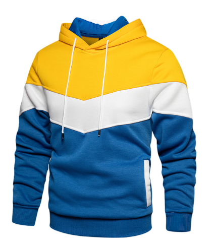 ZITY Men's Color Blocking Contrast Hooded Casual Sports Hoodie-DUMFH04839 | Zitysports