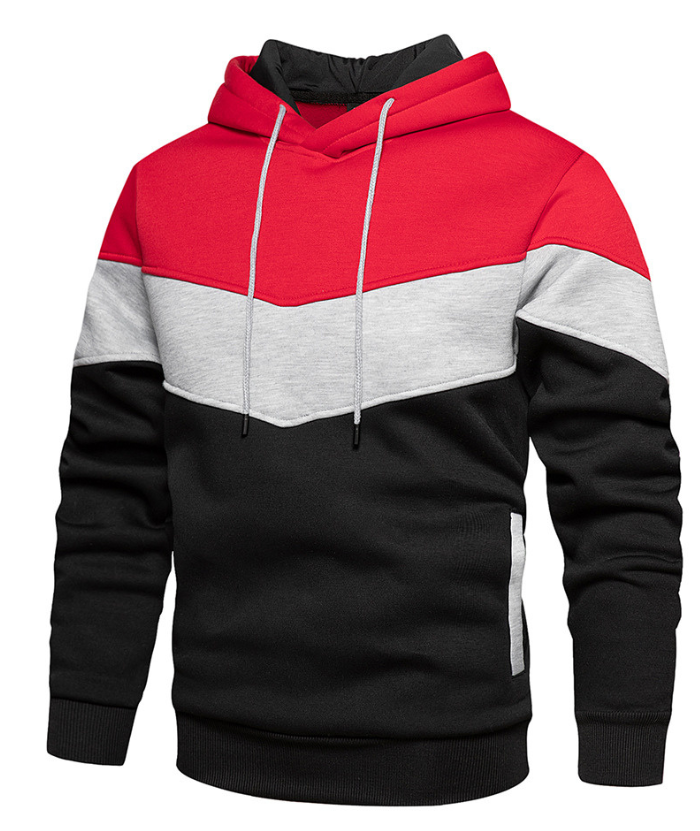 ZITY Men's Color Blocking Contrast Hooded Casual Sports Hoodie-DUMFH04839 | Zitysports