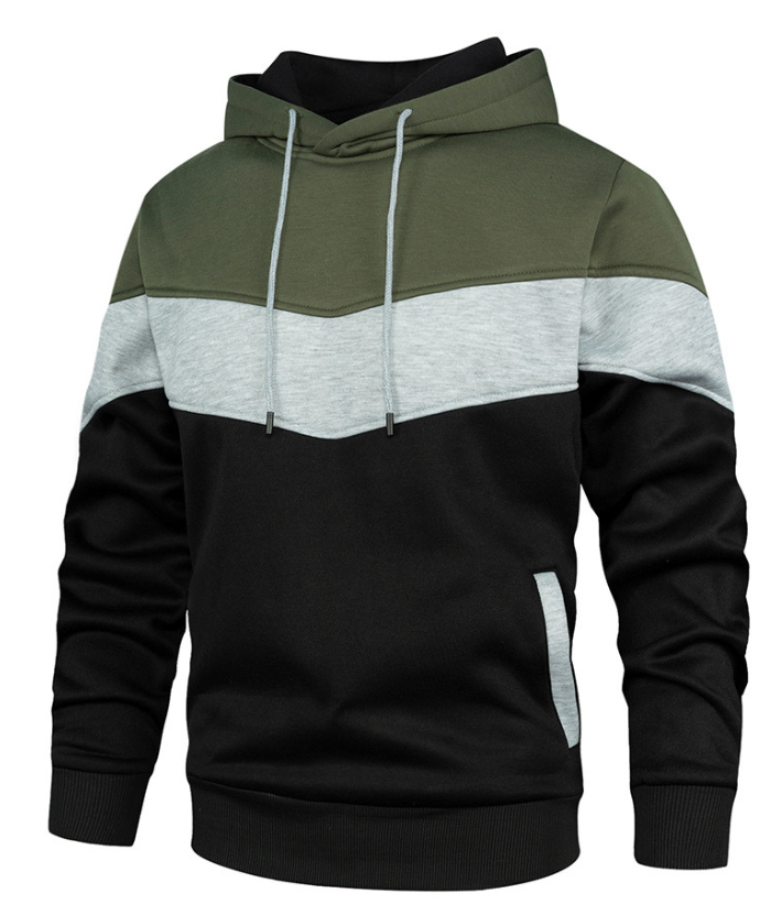 ZITY Men's Color Blocking Contrast Hooded Casual Sports Hoodie-DUMFH04839 | Zitysports