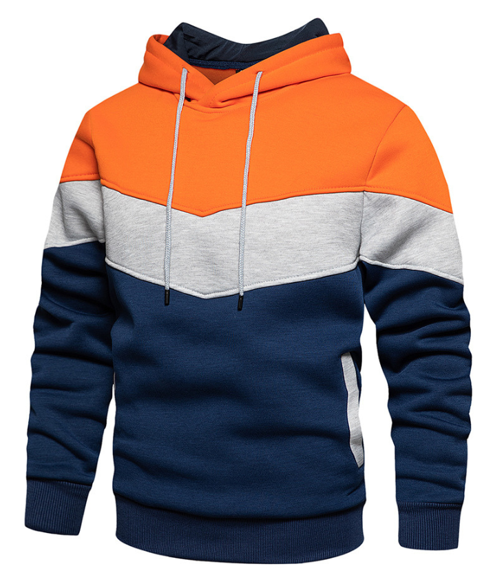 ZITY Men's Color Blocking Contrast Hooded Casual Sports Hoodie-DUMFH04839 | Zitysports