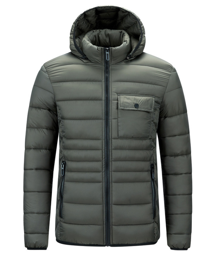 ZITY Men's Chest Pocket Hooded Puffer Jacket M-6XL-22906 Green | Zitysports