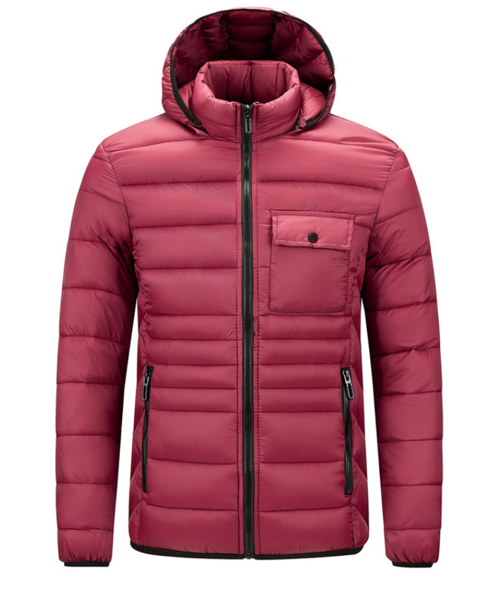 Men's Chest Pocket Hooded Puffer Jacket M-6XL-22906