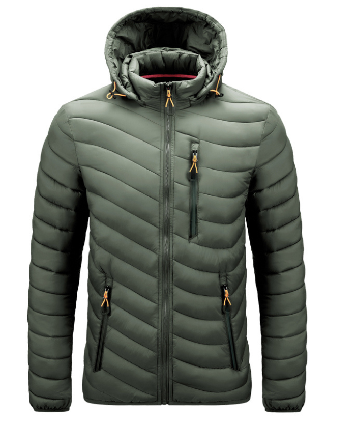 ZITY Men's Stand Collar Hooded Lightweight Puffer Jacket-22913 | Zitysports