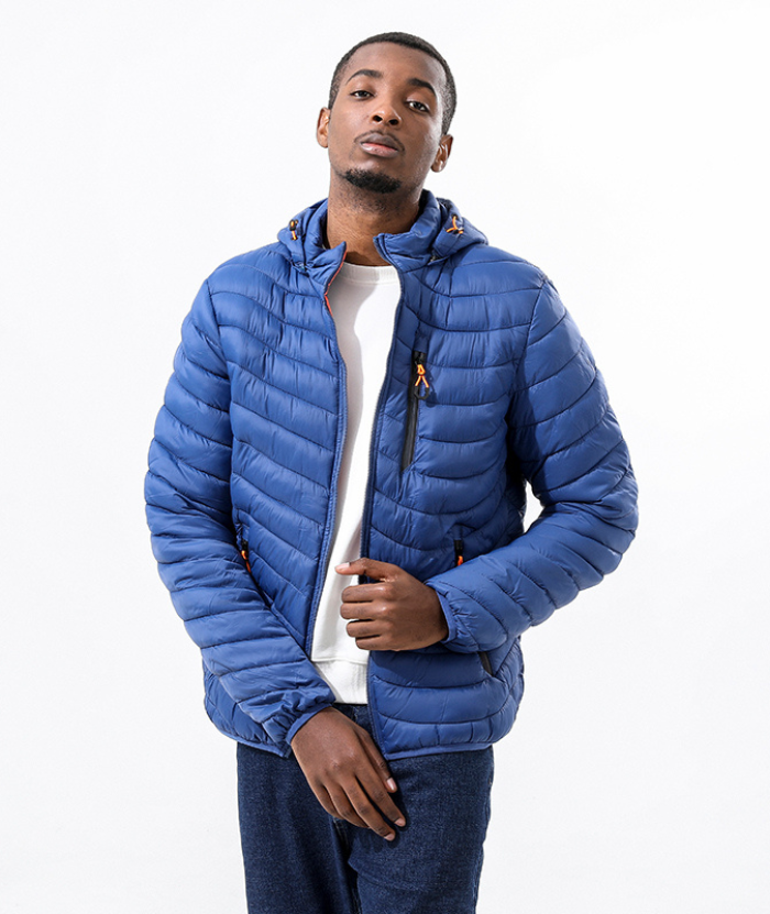 ZITY Men's Stand Collar Hooded Lightweight Puffer Jacket-22913 | Zitysports