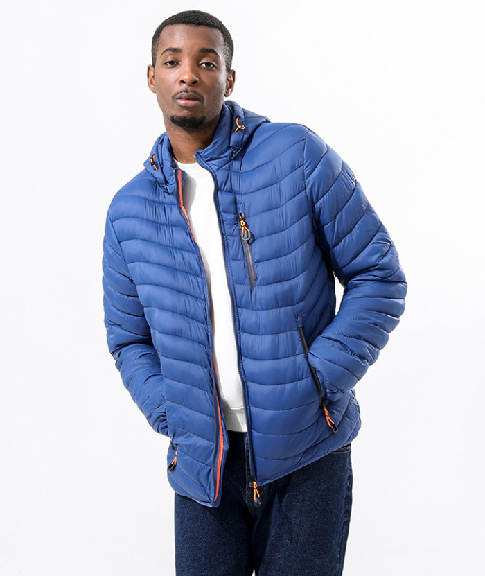 ZITY Men's Stand Collar Hooded Lightweight Puffer Jacket-22913 | Zitysports