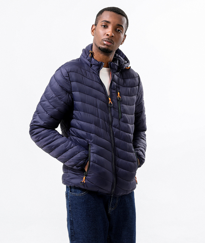 ZITY Men's Stand Collar Hooded Lightweight Puffer Jacket-22913 | Zitysports