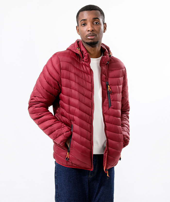 ZITY Men's Stand Collar Hooded Lightweight Puffer Jacket-22913 | Zitysports