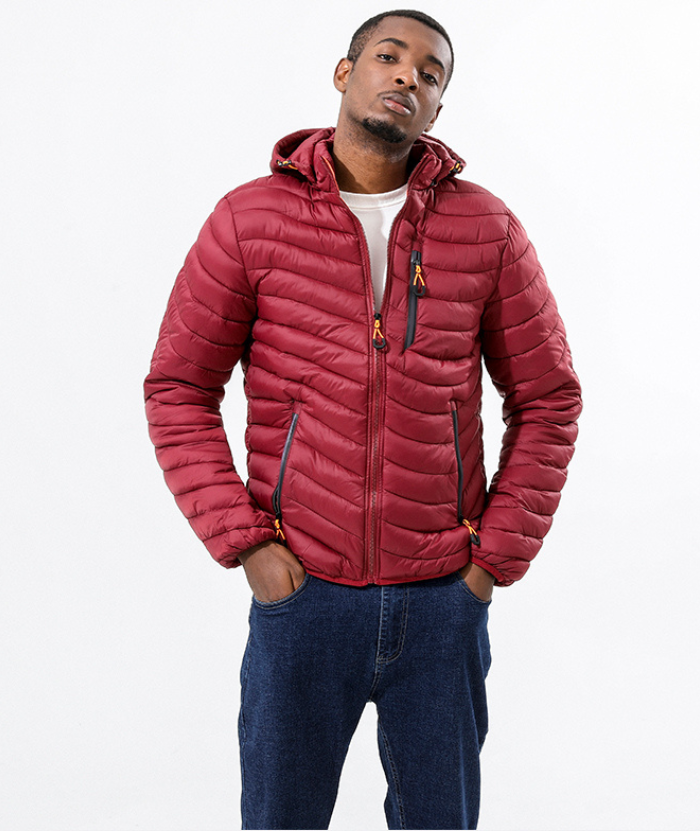 ZITY Men's Stand Collar Hooded Lightweight Puffer Jacket-22913 | Zitysports