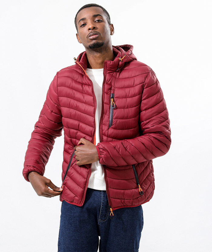 ZITY Men's Stand Collar Hooded Lightweight Puffer Jacket-22913 | Zitysports