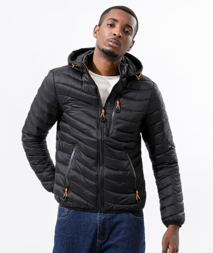 ZITY Men's Stand Collar Hooded Lightweight Puffer Jacket-22913 | Zitysports