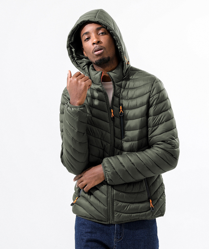 ZITY Men's Stand Collar Hooded Lightweight Puffer Jacket-22913 | Zitysports