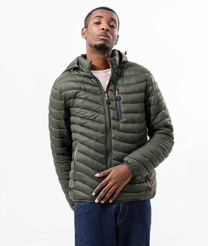 ZITY Men's Stand Collar Hooded Lightweight Puffer Jacket-22913 | Zitysports