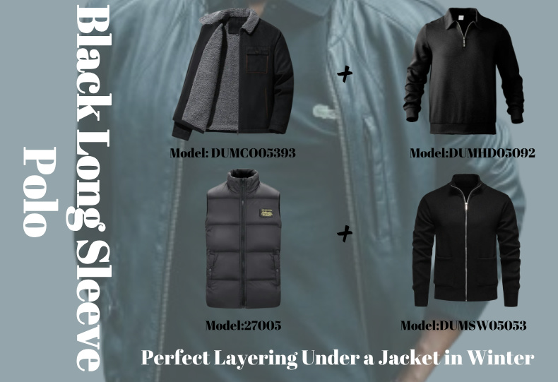 Black Long Sleeve Polo: Perfect Layering Under a Jacket in Winter