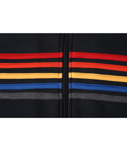 ZITY Women's Long Sleeve Striped Fleece Hoodie-CUWFH01386