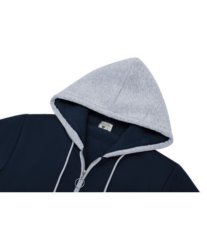 ZITY Women's Full Zipper Outdoor Fleece Hoodie-CEWFH01792