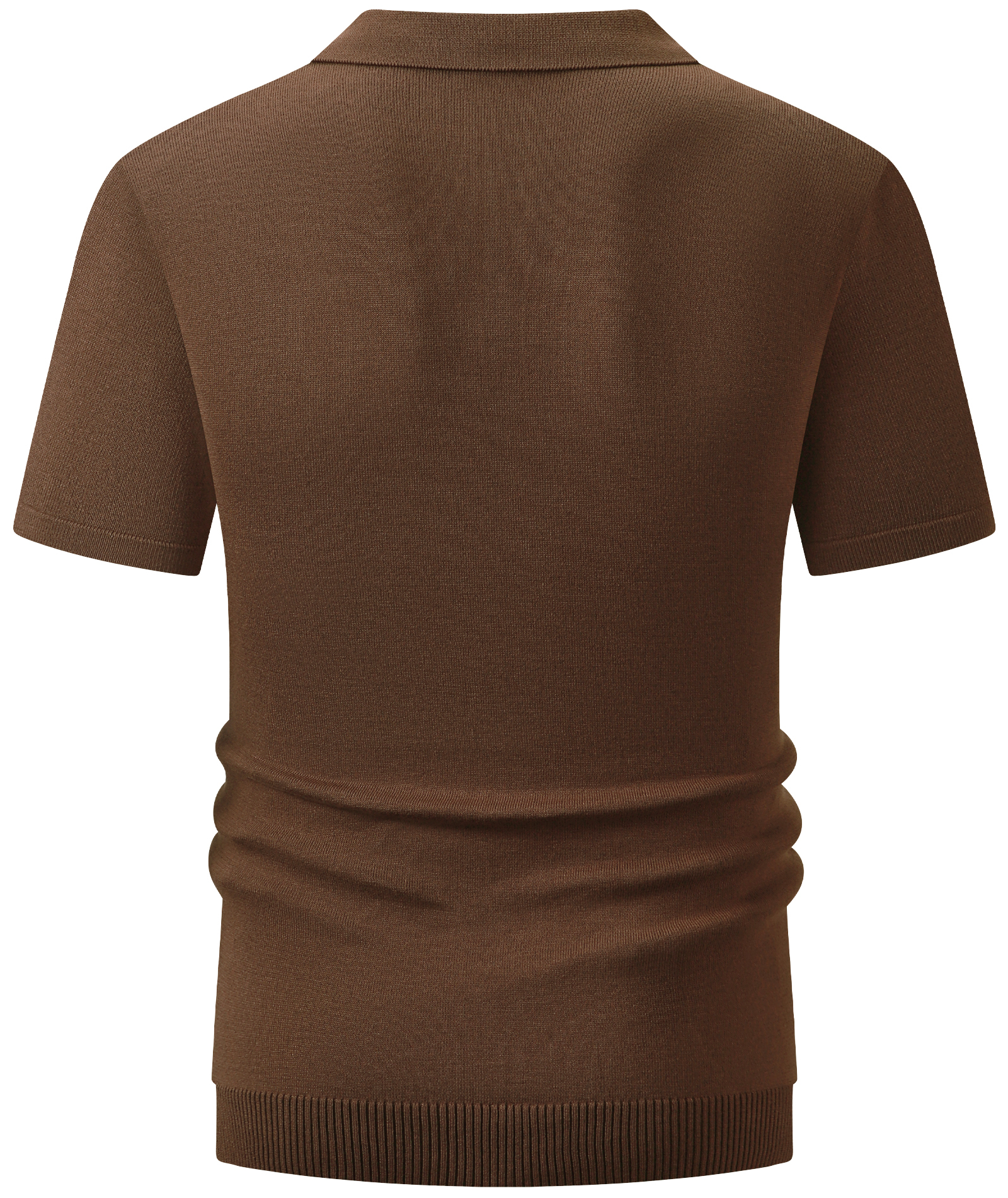 ZITY Men's Button Up  Knit Polo Shirt-CUMPO01853