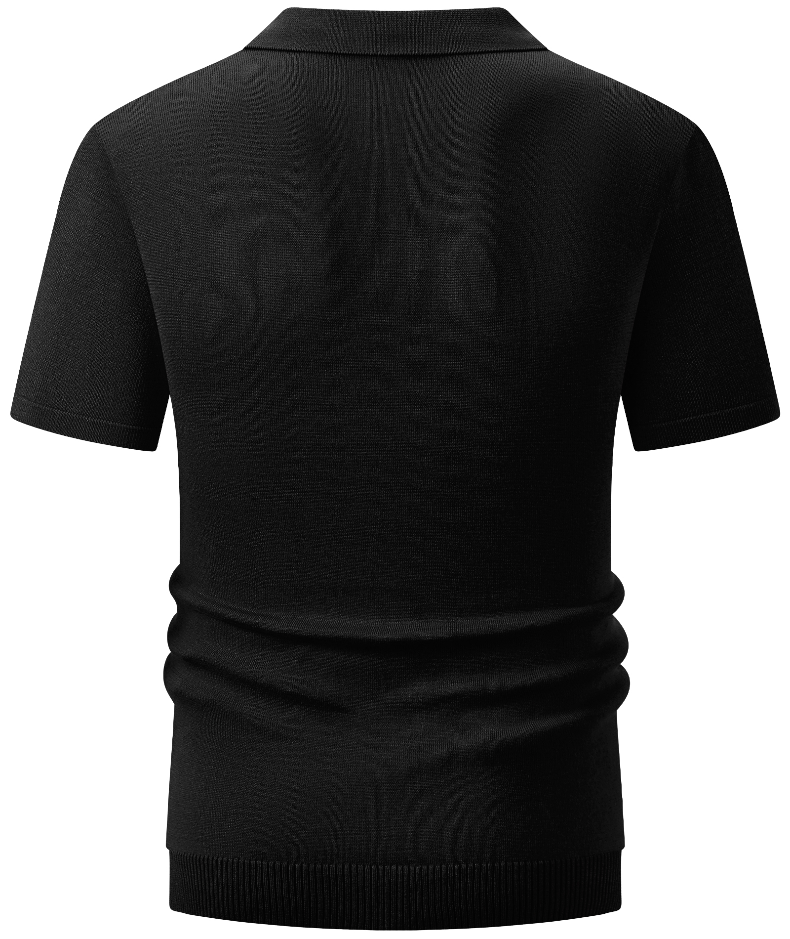 ZITY Men's Button Up  Knit Polo Shirt-CUMPO01853