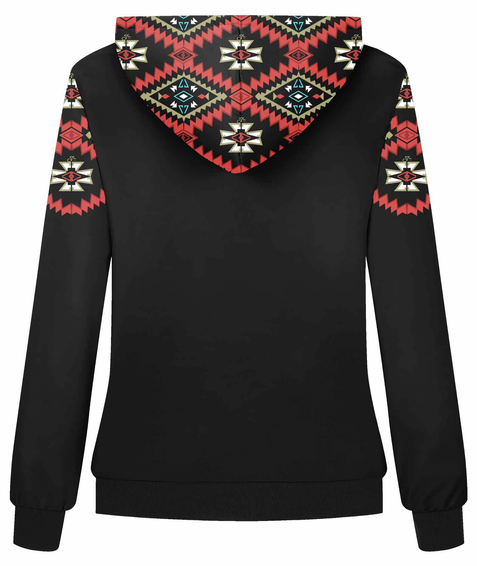 ZITY Women's Full Zipper Printed Fleece Hoodie-CUWFH01092