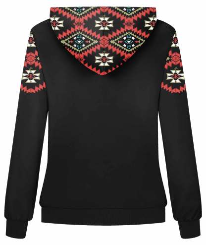 ZITY Women's Full Zipper Printed Fleece Hoodie-CUWFH01092