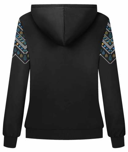 ZITY Women's Full Zipper Drawstring Fleece Hoodie-CUWFH01076