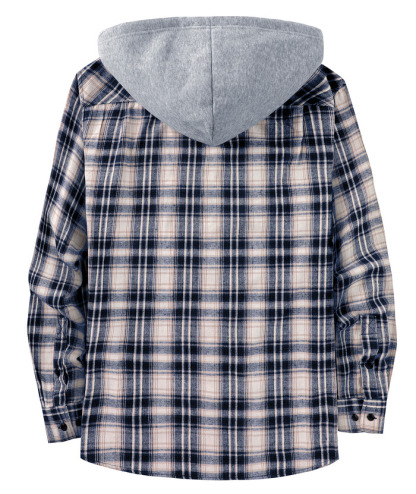 ZITY Men's Plaid Hooded Long Sleeve Button Down Flannel Shirt-ZPK000014 | Zitysports