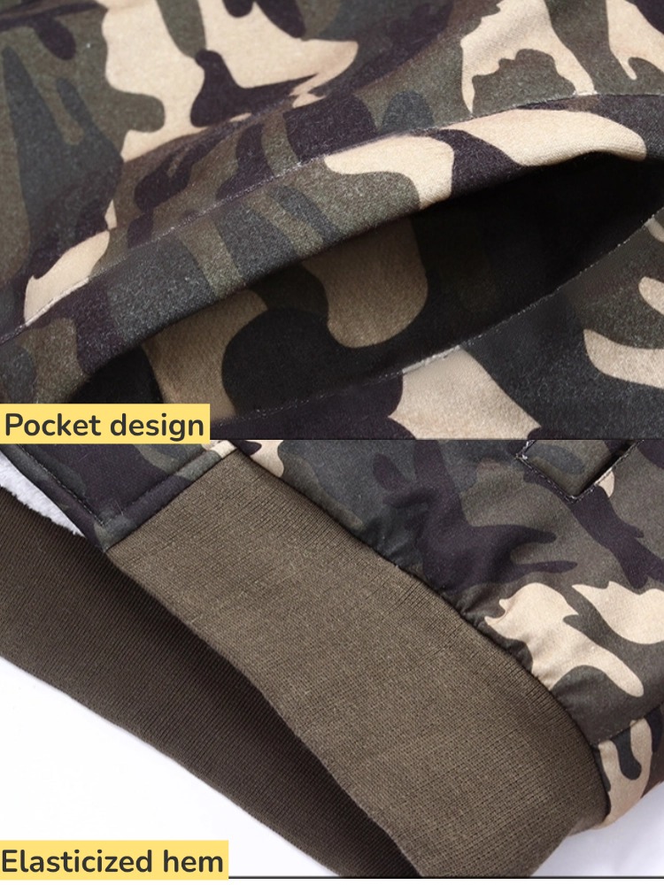 ZITY Men's Full Zipper Fleece Camo Hoodie-DUMFH05015