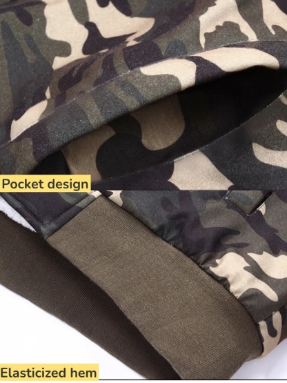 ZITY Men's Full Zipper Fleece Camo Hoodie-DUMFH05015