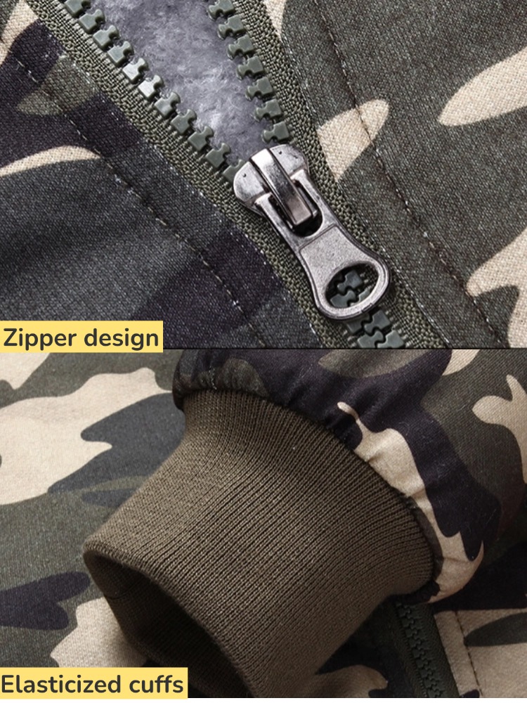 ZITY Men's Full Zipper Fleece Camo Hoodie-DUMFH05015