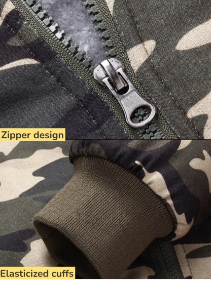 ZITY Men's Full Zipper Fleece Camo Hoodie-DUMFH05015