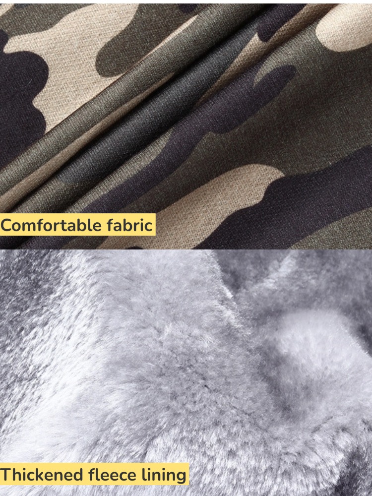 ZITY Men's Full Zipper Fleece Camo Hoodie-DUMFH05015