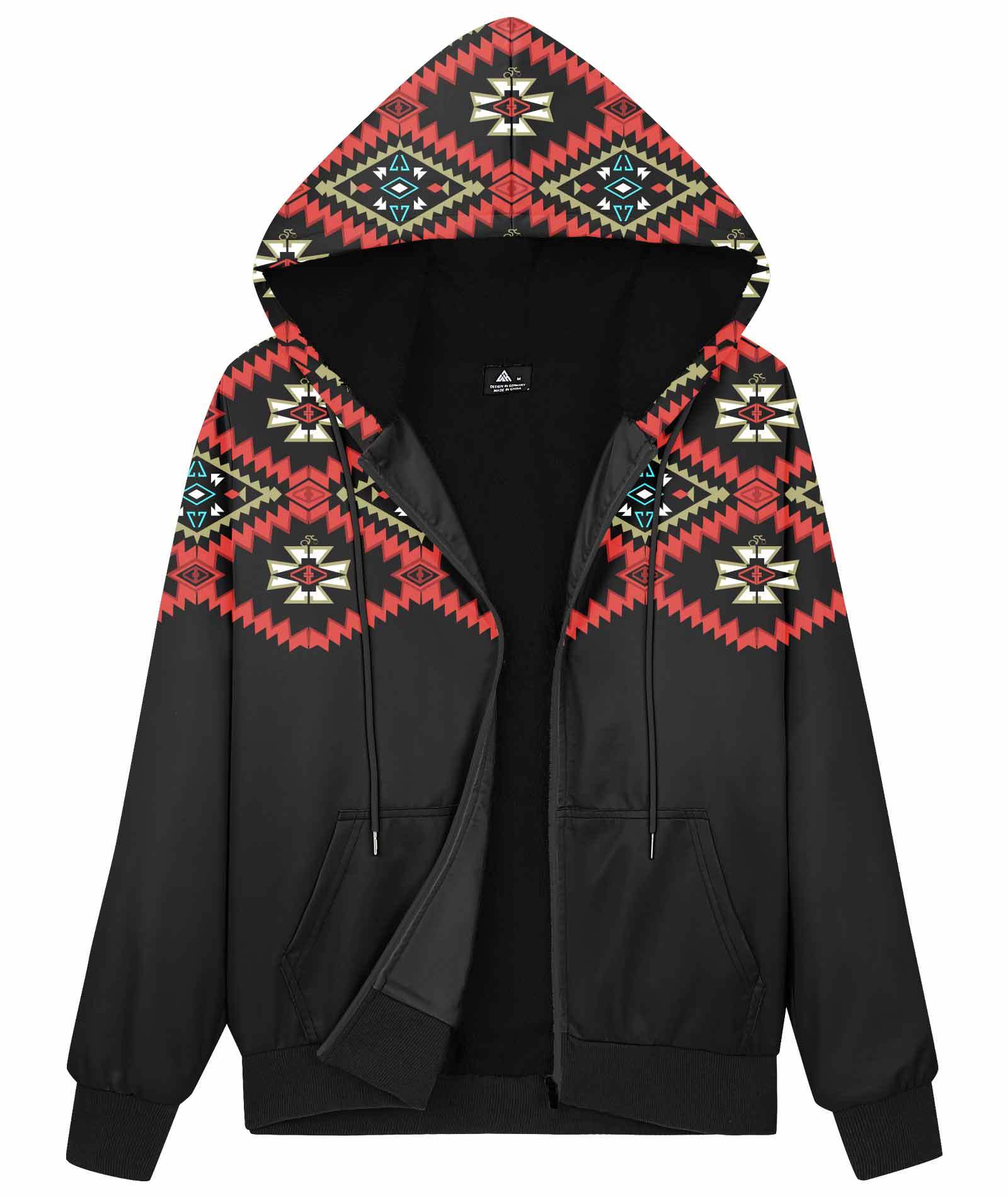 ZITY Women's Full Zipper Printed Fleece Hoodie-CUWFH01092