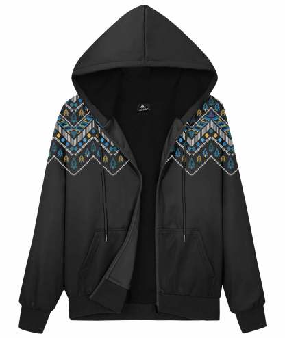 ZITY Women's Full Zipper Drawstring Fleece Hoodie-CUWFH01076