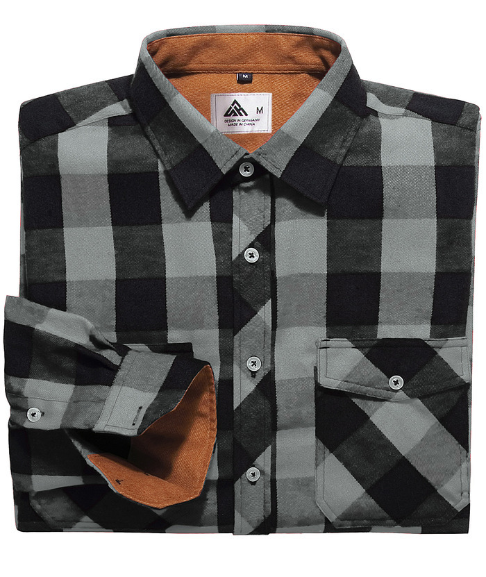 ZITY Men's Plaid Button Up Shirt with Flap Pocket Spring Fall Top-ZPK006565 | Zitysports