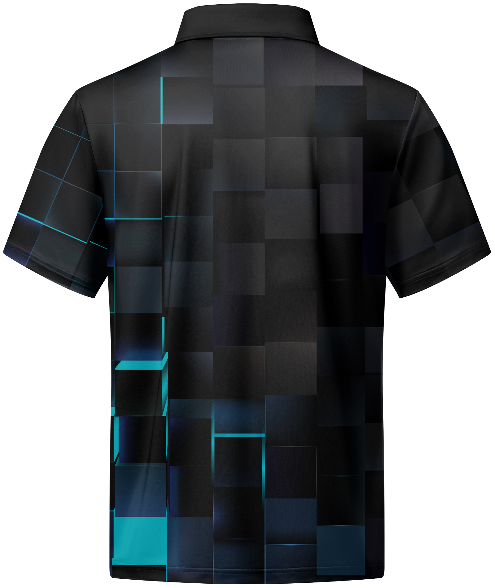 ZITY Men's Dri Fit Geometric Black Polo Shirt-CFMPO00086