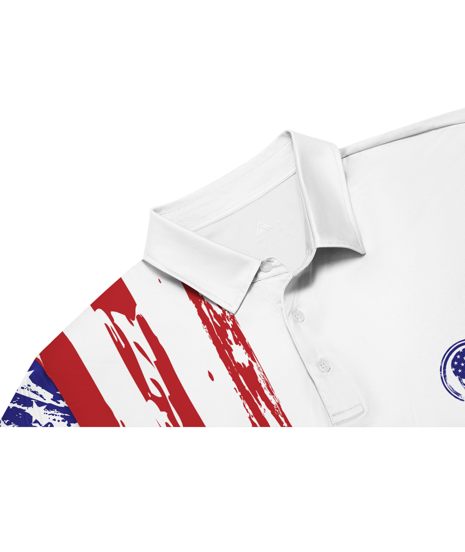 ZITY Men's Button Up Flag Printed Dri Fit Polo Shirt-CUMPO01749