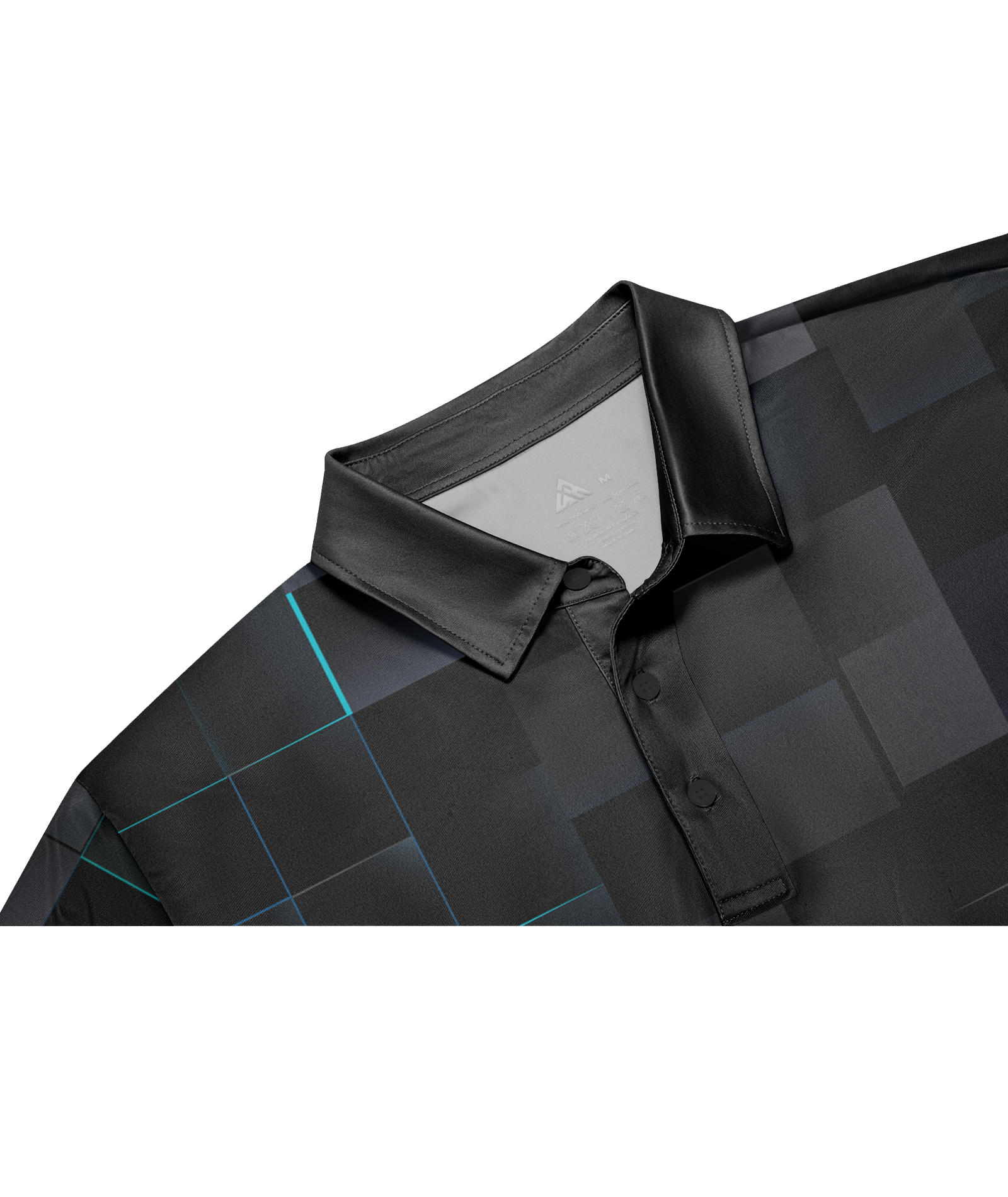 ZITY Men's Dri Fit Geometric Black Polo Shirt-CFMPO00086