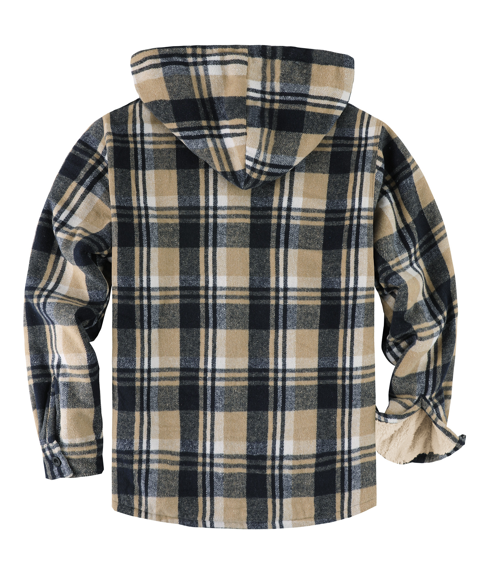 ZITY Men's Long Sleeve Winter Fleece Plaid Hoodie-CUMJA04090