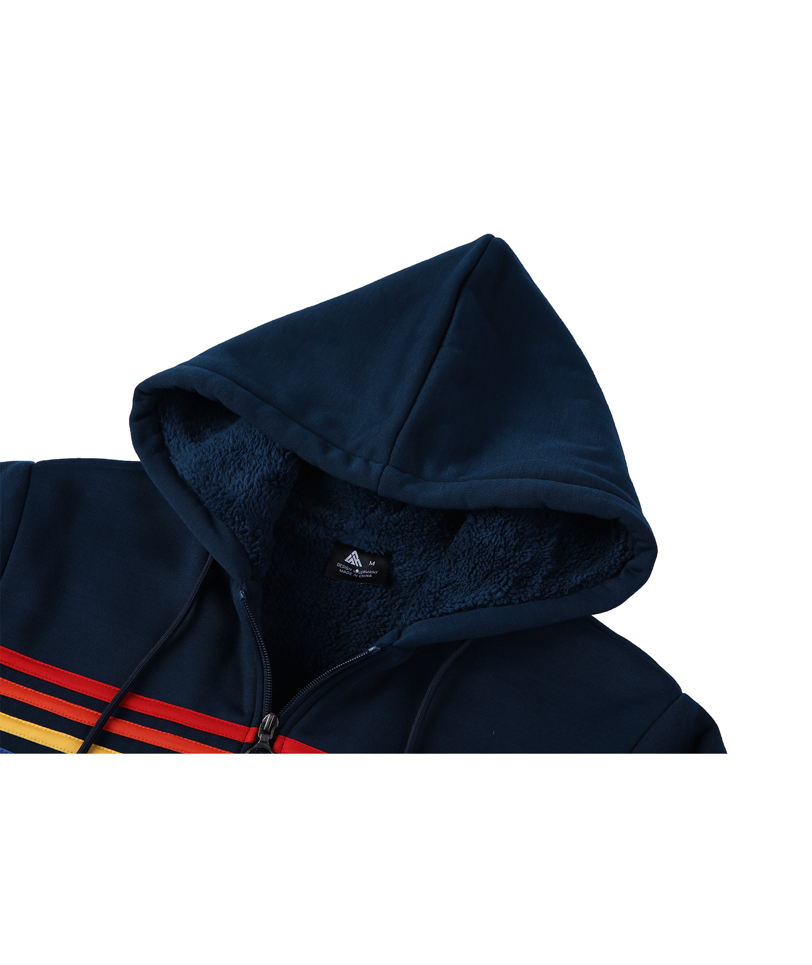 ZITY Women's Long Sleeve Striped Fleece Hoodie-CUWFH01386